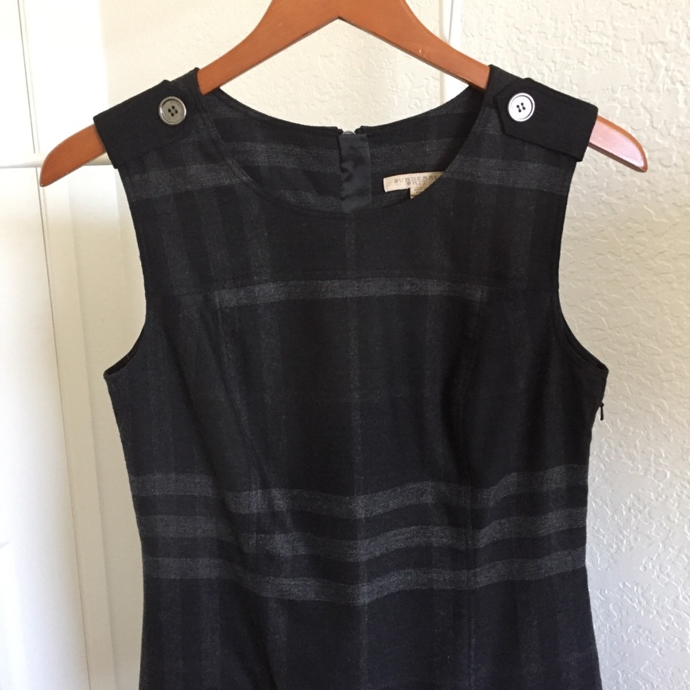 Burberry gray check shift wool dress - Picture 4 of 13